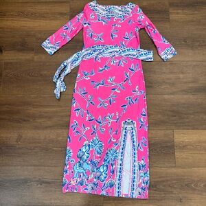 Lilly Pulitzer Pink Isle Slathouse Jungle Carabella Midi Dress